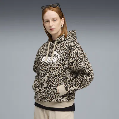Puma Ess Graphic Animal Hoodie Women In Gray