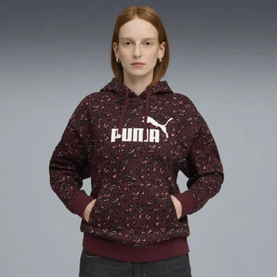 Puma Ess Graphic Animal Hoodie Women In Brown