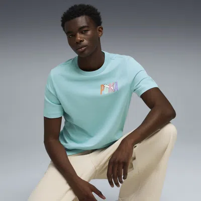 Puma Ess Graphics T-shirt Men In Blue