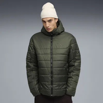 Puma Ess Hooded Padded Jacket Men In Green