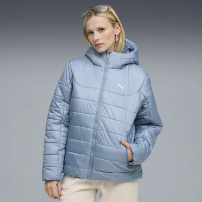 Puma Ess Hooded Padded Jacket Women In Blue