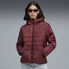 Puma Ess Hooded Padded Jacket Women In Burgundy