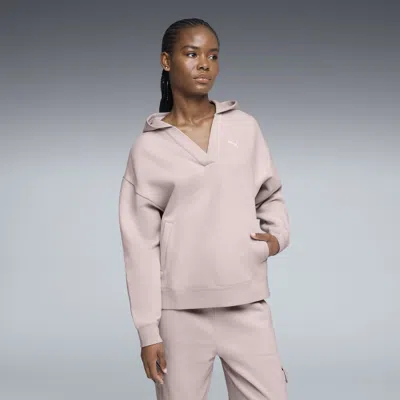 Puma Ess Jacquard Hoodie Women In Pink