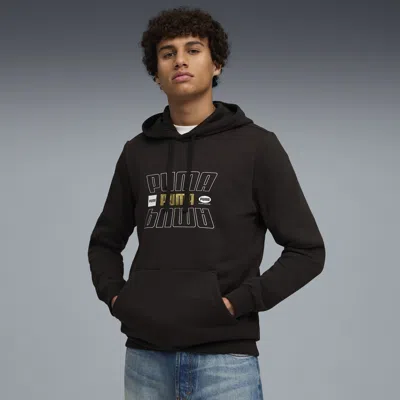 Puma Ess Logo Lab Holiday Hoodie Men In Black