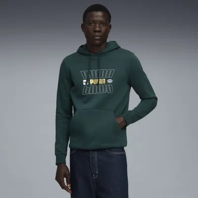Puma Ess Logo Lab Holiday Hoodie Men In Green