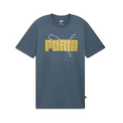 Puma Ess+ Logo Lab Holiday Men's T-shirt In Gray Skies