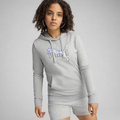 Puma Ess Logo Lab Hoodie Women In Gray