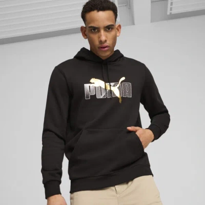 Puma Ess+ Logo Lab Men's Hoodie In Black