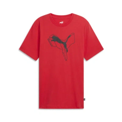 Puma Ess+ Logo Lab Men's T-shirt In For All Time Red