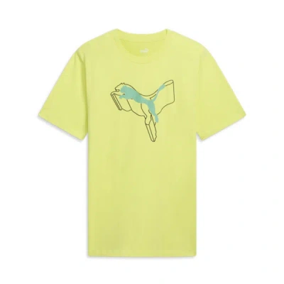 Puma Ess+ Logo Lab Men's T-shirt In Lime Sheen