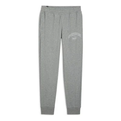 Puma Ess+ Logo Lab Sweatpants 'grey Heather' In Gray