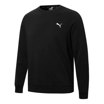 Puma Ess Logo Printing Round Neck Sports Pullover Black
