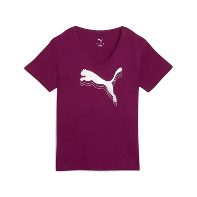 Puma Ess Metallic V-neck T-shirt Women In Pink