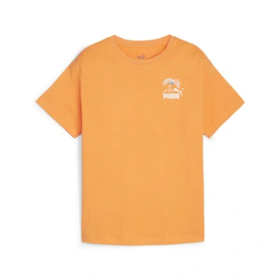 Puma Ess+ Mid 90s Big Kids' Graphic T-shirt In Clementine