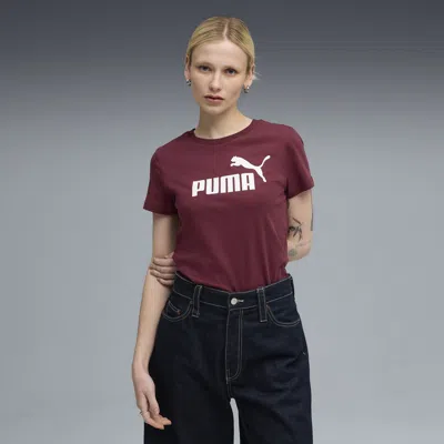 Puma Ess No. 1 Logo Women's T-shirt In Burgundy