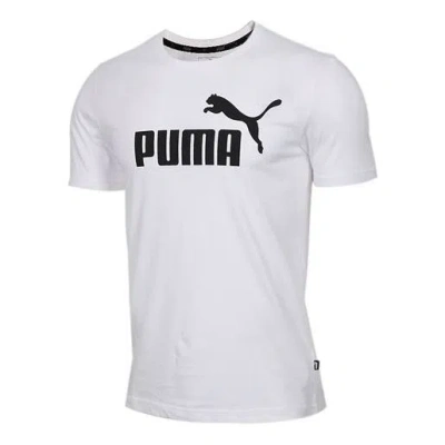 Puma Ess No.1 Logo Round Neck Short Sleeve White