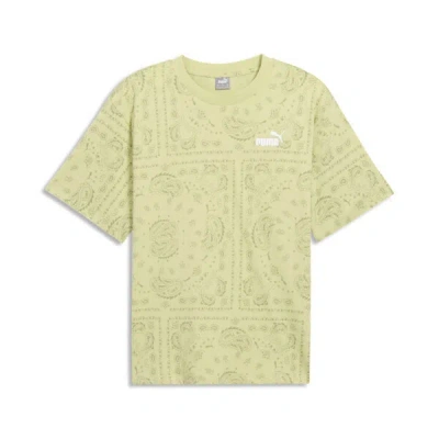 Puma Ess+ Paisley Aop Women's T-shirt In Pistachio Green