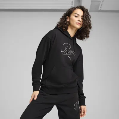 Puma Ess Script Comfort Hoodie Women In Black