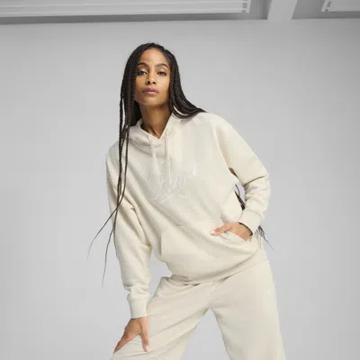 Puma Ess Script Comfort Hoodie Women In White