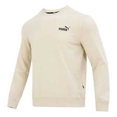 Puma Ess Small Logo Crew Logo Sweater 'beige' In Pink