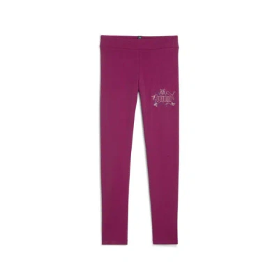 Puma Ess+ Starry Safari Big Kids' Leggings In Magenta Gleam