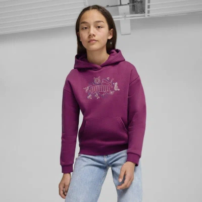 Puma Kids' Ess+ Starry Safari Hoodie Youth In Magenta Gleam
