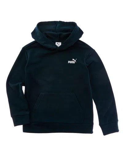 Puma Essential Basics Fleece Pullover Hoodie In Black