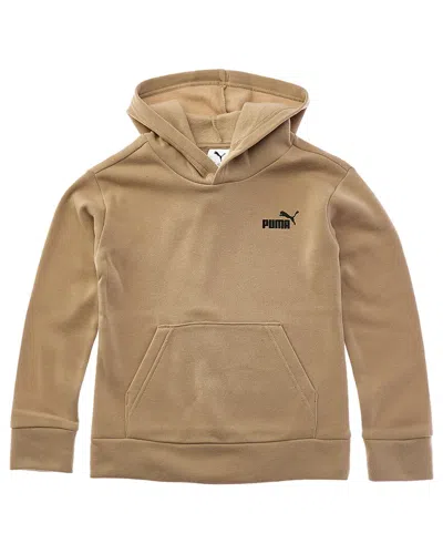 Puma Kids'  Essential Basics Fleece Pullover Hoodie In Brown