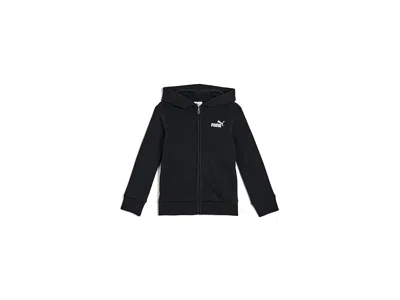 Puma Essential Basics Fleece Zip-up Hoodie (little Kid) Boy's Sweatshirt Black: 7 (little Kids)