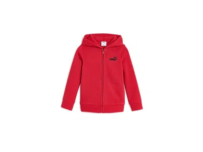 Puma Essential Basics Fleece Zip-up Hoodie (little Kid/big Kid) Boy's Sweatshirt Red: Sm (8 Big Kid)
