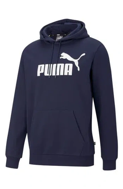 Puma Essential Big Logo Fleece Hoodie In Purple