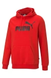Puma Essential Big Logo Fleece Hoodie In Red