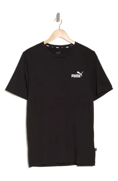 Puma Essential Embroidered Logo Tee In  Black- White