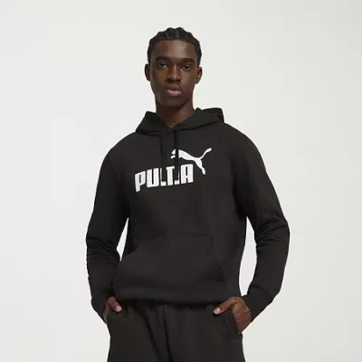 Puma Essential Mens Long Sleeve Fleece Active Hoodie In Black
