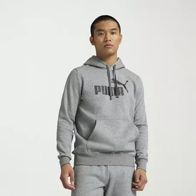 Puma Essential Mens Long Sleeve Fleece Active Hoodie In Gray