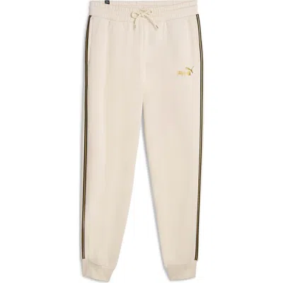 Puma Essential Minimal Foil Stripe Sweatpants In Alpine Snow