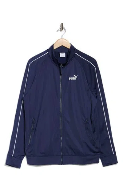 Puma Essential Piped Tricot Track Jacket In  Navy