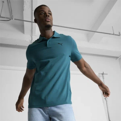 Puma Essential Pique Men's Polo Shirt In Cold Green