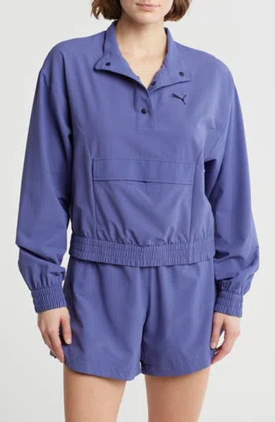 Puma Essential Ripstop Anorak Jacket In Blue Crystal