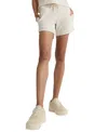 Puma Essential Shorts Women Alpine Snow French Terry Drawstring Active Fts381 In White