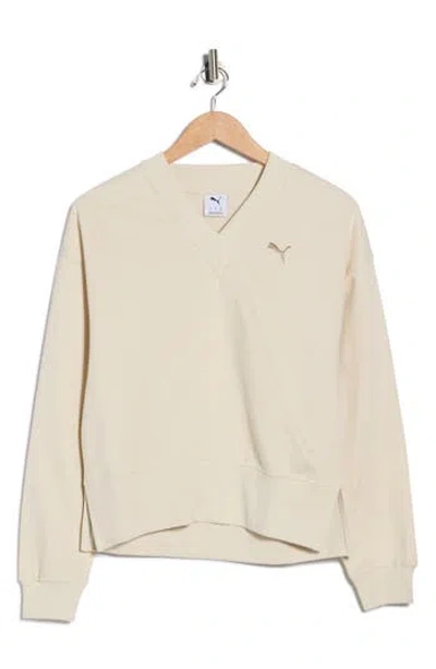 Puma Essential V-neck Sweatshirt In Gray