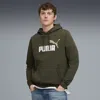 Puma Essentials 2 Colour No. 1 Logo Hoodie Men In Green