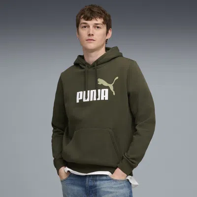 Puma Essentials 2 Colour No. 1 Logo Hoodie Men In Green
