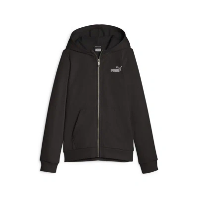 Puma Kids' Essentials+ Animal Full-zip Girls' Hoodie In Black