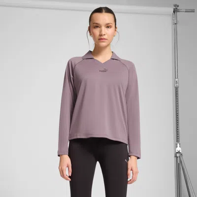 Puma Essentials Animal Long Sleeve Jersey Women In Purple