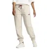 Puma Essentials Brushed Joggers Pants Women Beige Fleece Drawstring Ups822 In White