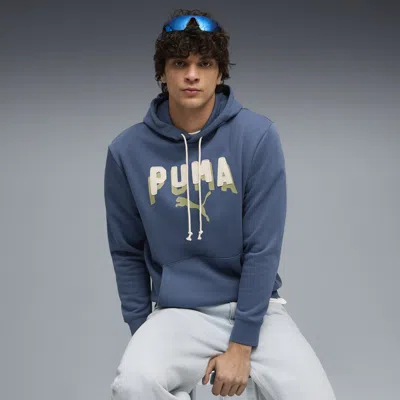 Puma Essentials Double Up Hoodie Men In Purple