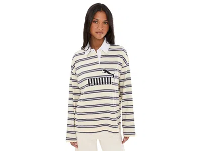 Puma Elevated No. 1 Logo Striped Cotton Polo In Multi