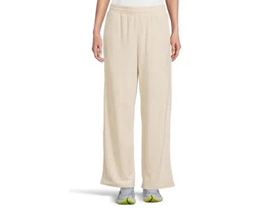 Puma Essentials Elevated Velour Ribbed Straight Leg Pants In Neutral