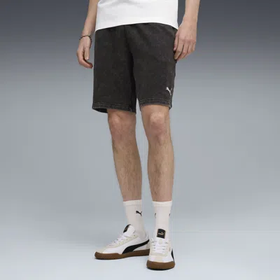 Puma Essentials Elevated Wash Shorts Men In Black